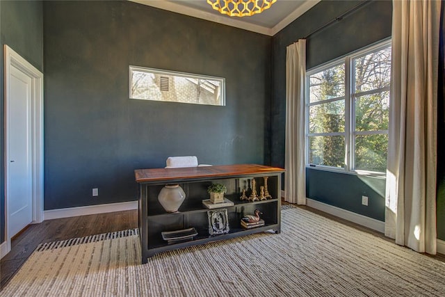 1212 W Wilshire Blvd, Nichols Hills, OK 73116 - office with healthy amount of natural light, baseboards, and wood finished floors