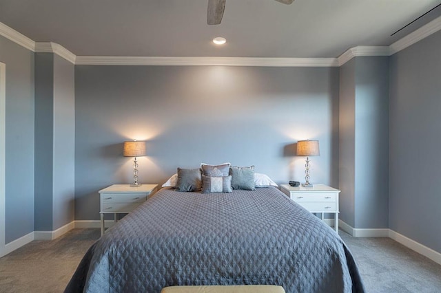 200 S Oklahoma Ave Unit 305, Oklahoma City, OK 73104 - carpeted bedroom with crown molding and recessed lighting