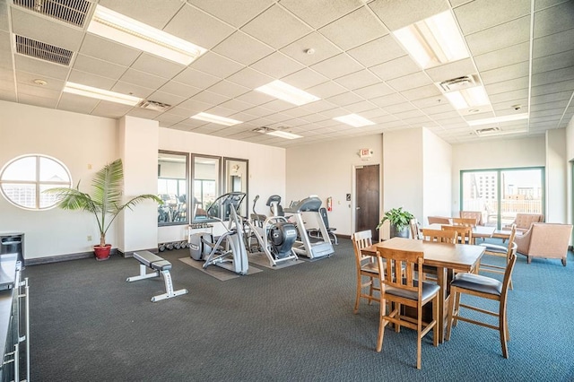 200 S Oklahoma Ave Unit 305, Oklahoma City, OK 73104 - workout area featuring a paneled ceiling