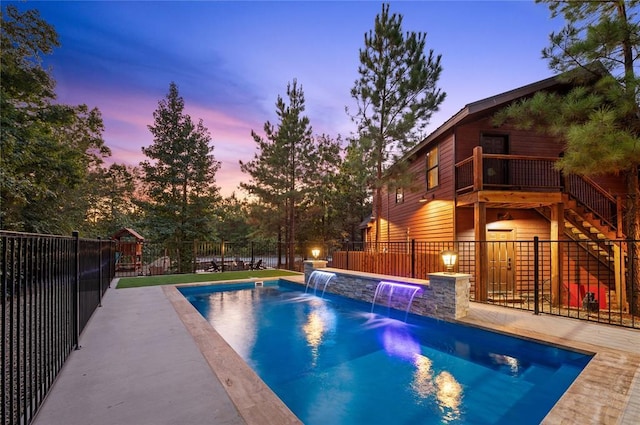 view of pool featuring fence and a fenced in pool