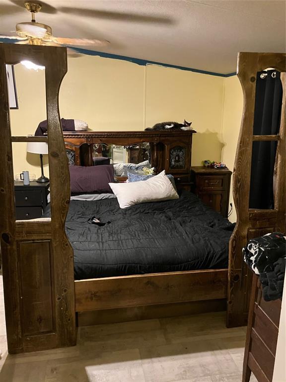 bedroom featuring ceiling fan