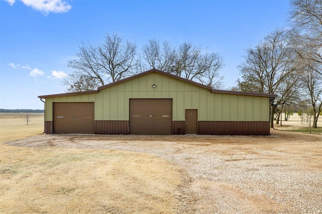 view of detached garage