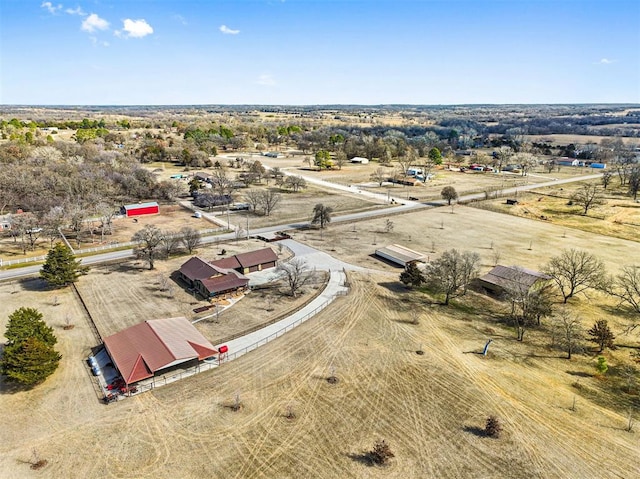 aerial view featuring a rural view