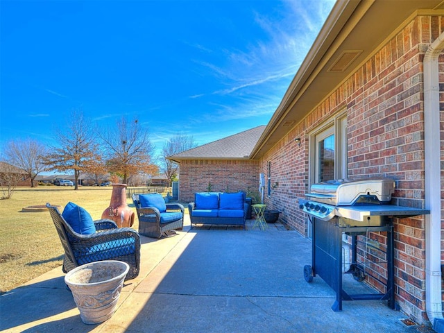 view of patio with an outdoor hangout area