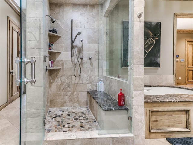 bathroom featuring a stall shower