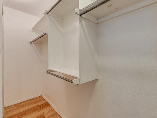 spacious closet with light wood-type flooring