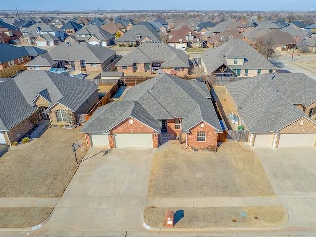 aerial view with a residential view