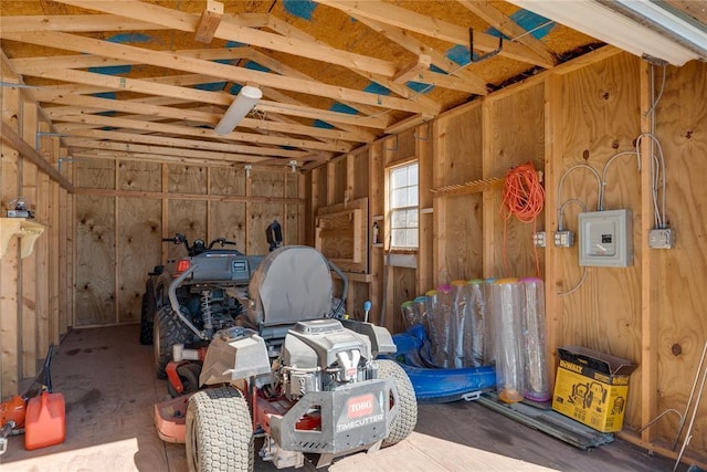 storage room with electric panel