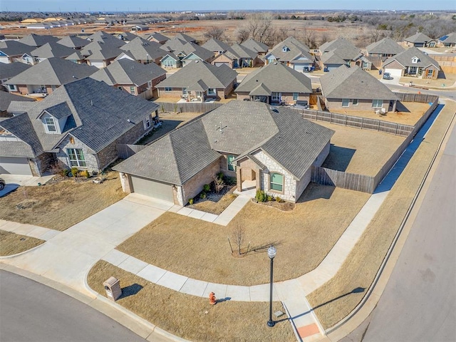 aerial view with a residential view