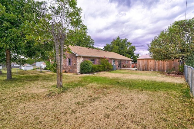 view of yard with fence