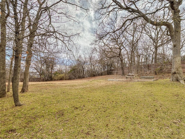 view of yard with fence