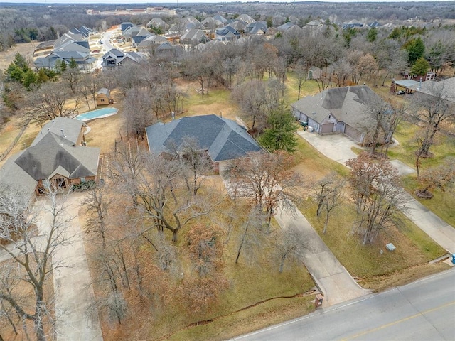 bird's eye view with a residential view