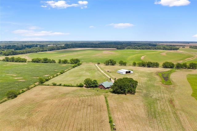 bird's eye view featuring a rural view