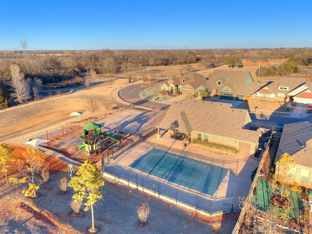 drone / aerial view featuring a residential view