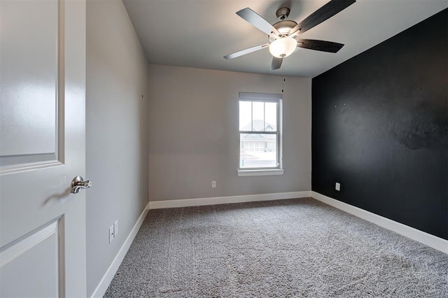 12709 Pinewood Ln, Oklahoma City, OK 73142 - empty room featuring a ceiling fan, baseboards, and carpet