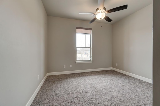 12709 Pinewood Ln, Oklahoma City, OK 73142 - empty room featuring carpet, a ceiling fan, and baseboards