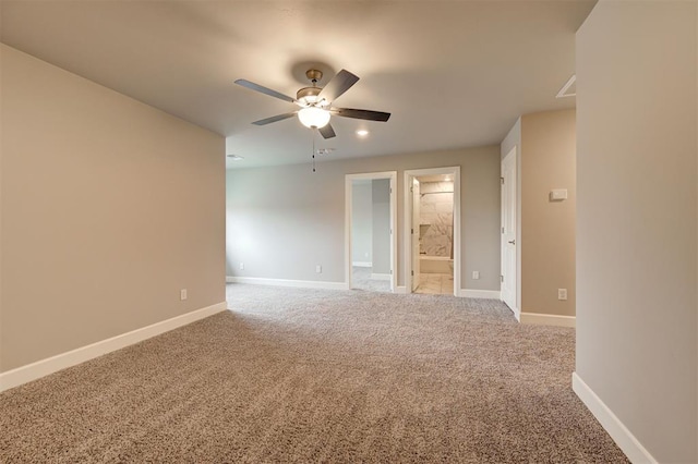 12709 Pinewood Ln, Oklahoma City, OK 73142 - empty room featuring recessed lighting, carpet floors, baseboards, and ceiling fan