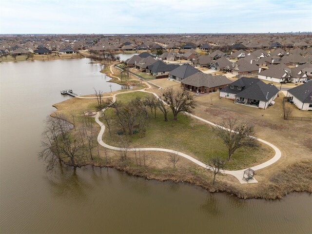 12709 Pinewood Ln, Oklahoma City, OK 73142 - bird's eye view featuring a water view and a residential view