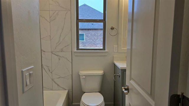 full bath with toilet and vanity