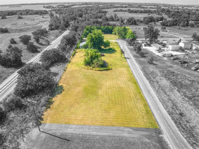 drone / aerial view with a rural view