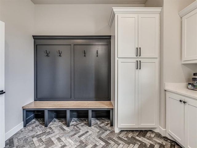 mudroom with baseboards