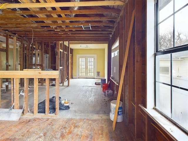 miscellaneous room with french doors