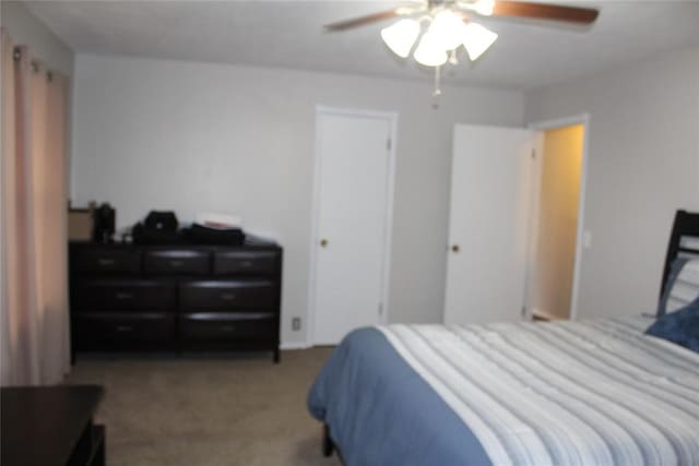 bedroom with carpet and ceiling fan