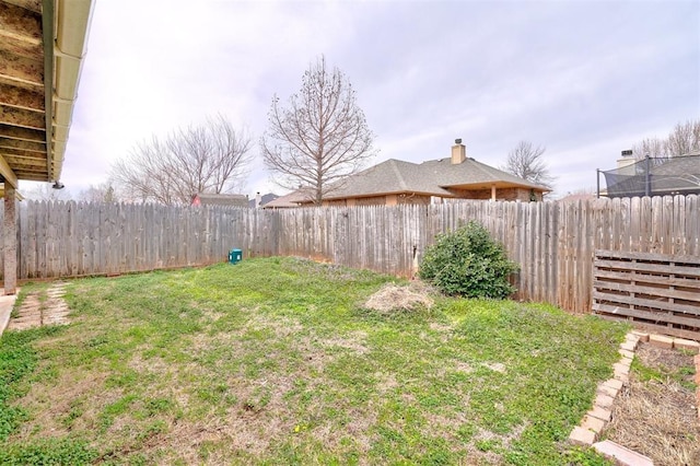 view of yard featuring a fenced backyard