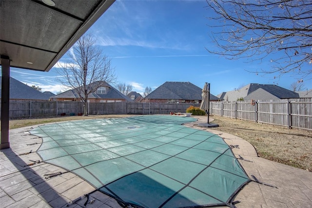3520 SW 123rd Pl, Oklahoma City, OK 73170 - view of pool with a fenced backyard, a fenced in pool, and a patio