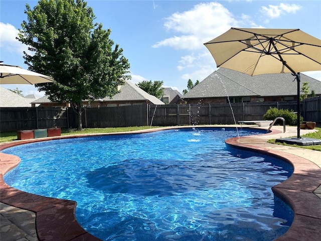 3520 SW 123rd Pl, Oklahoma City, OK 73170 - view of swimming pool featuring a fenced backyard, a fenced in pool, and a patio