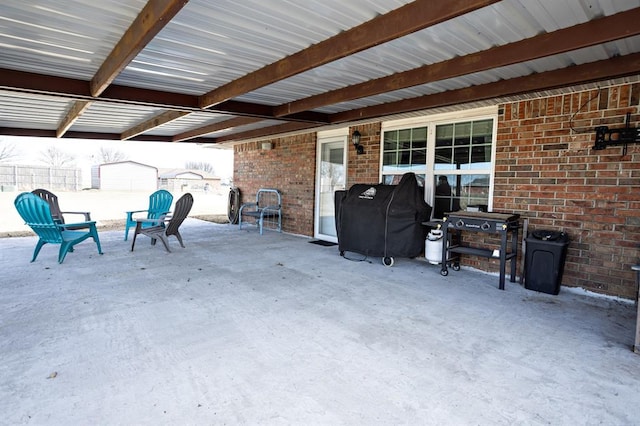 view of patio featuring grilling area