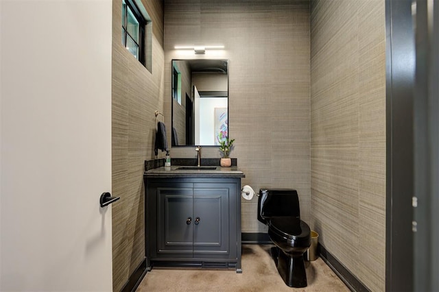 bathroom with toilet and vanity