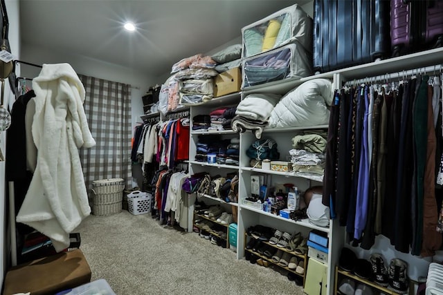 spacious closet with carpet flooring