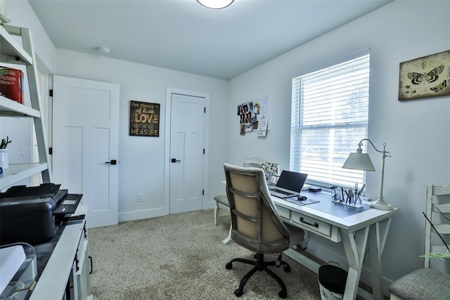 home office with carpet