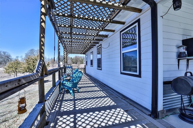 deck with a pergola