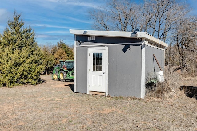 view of shed