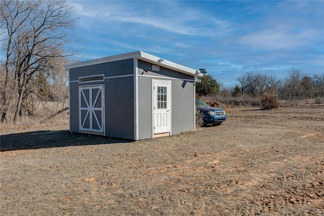 view of shed