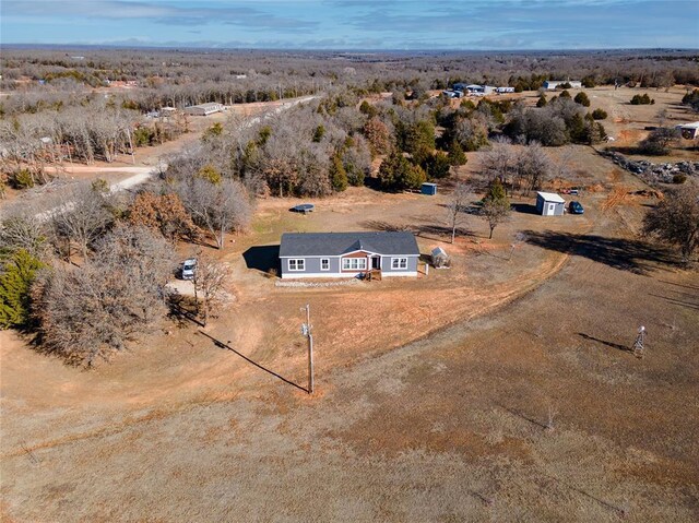 aerial view featuring a rural view