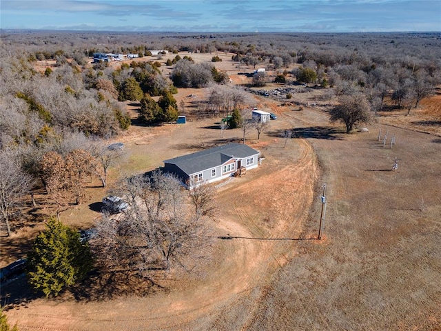 aerial view with a rural view