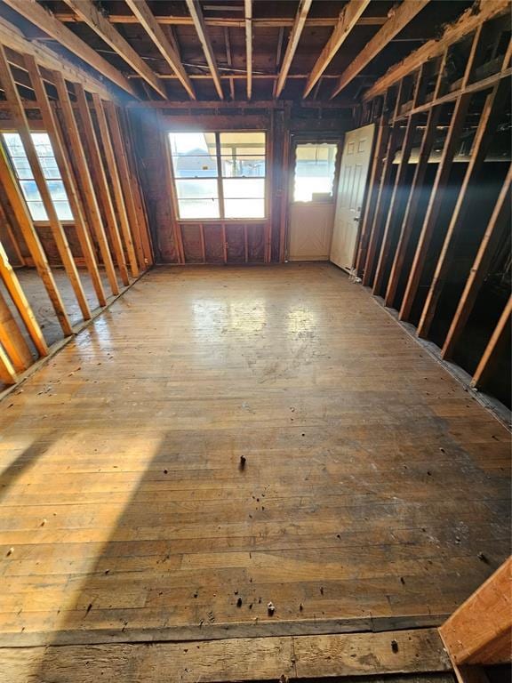 miscellaneous room featuring wood-type flooring