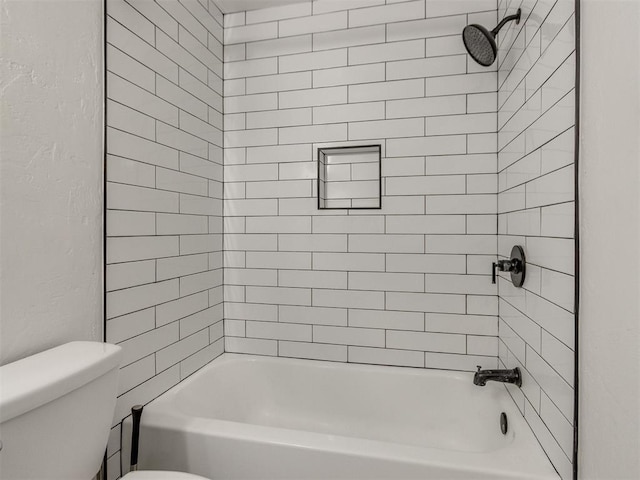 full bathroom with toilet and shower / bathing tub combination