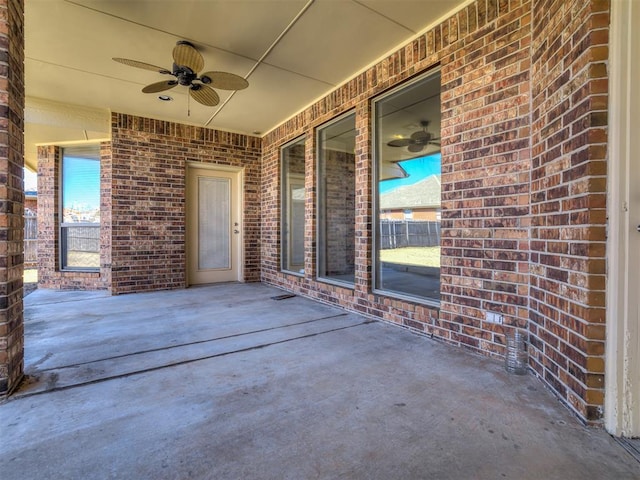 view of patio / terrace with ceiling fan