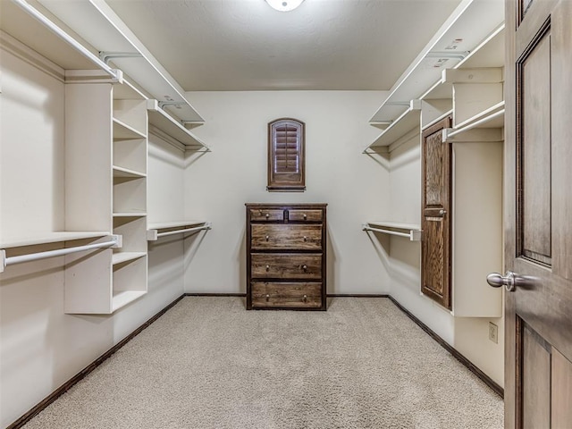 spacious closet with carpet flooring