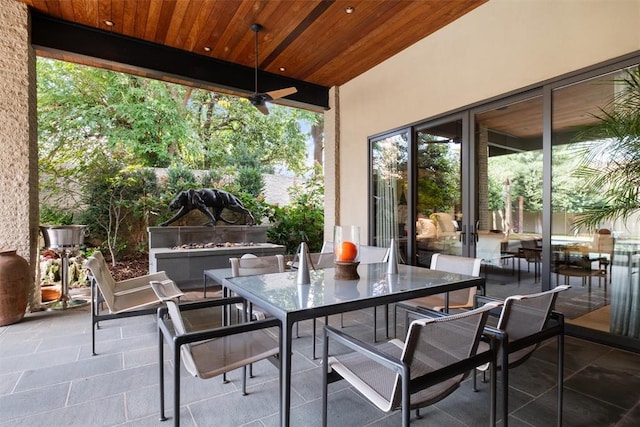 view of patio / terrace with fence and outdoor dining area