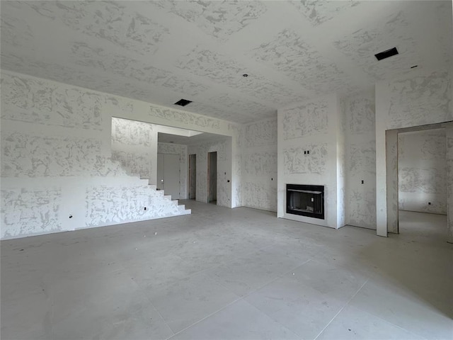6309 NW 154th Ter, Edmond, OK 73013 - unfurnished living room with a fireplace
