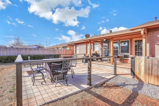 view of patio with fence