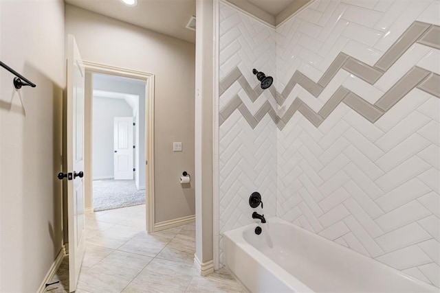 full bathroom featuring shower / bathtub combination and baseboards