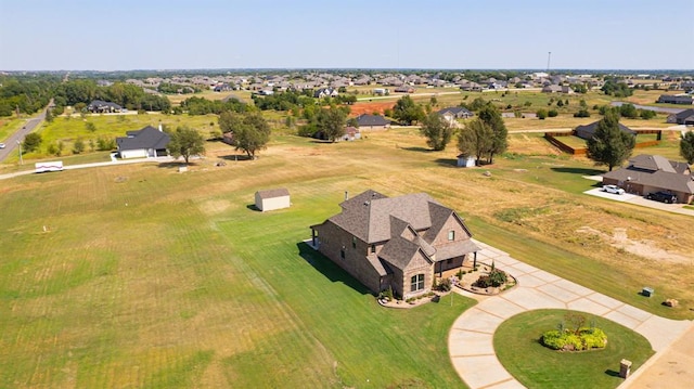 drone / aerial view with a rural view