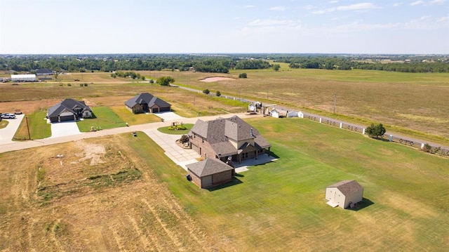 drone / aerial view with a rural view