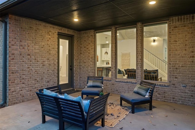 view of patio / terrace featuring an outdoor hangout area